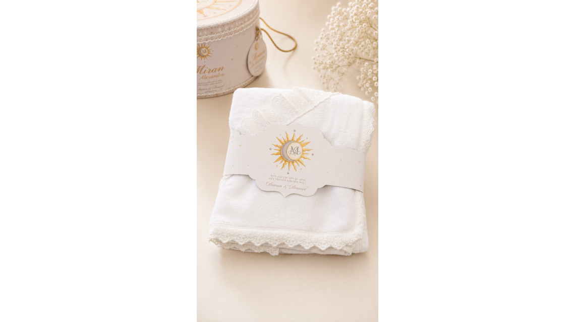Set Prima Băiță după Botez Soarele Ritualul Blând al Apei Personalizat 13